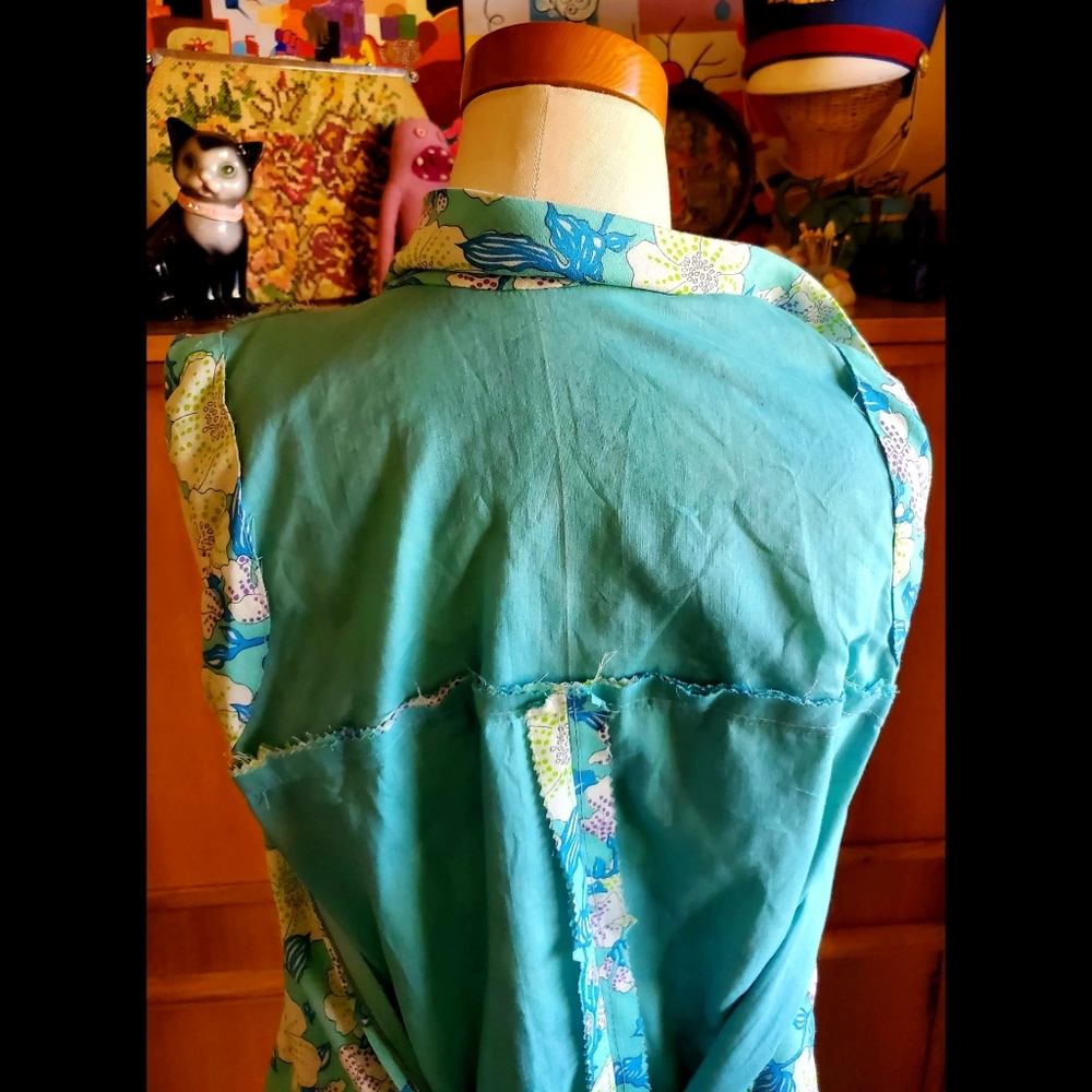 Vintage 60s Handmade Palazzo Empire Jumpsuit - Picture 8 of 9